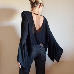 Vintage Open Back Blouse